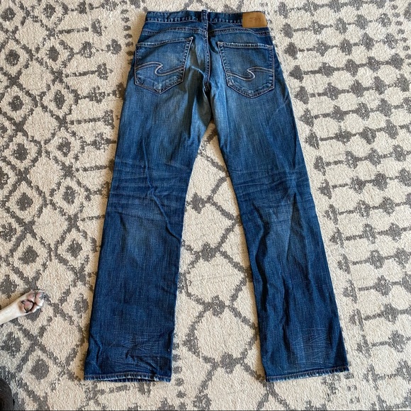 Men’s Silver “Zac” Blue Straight Jeans Size- W28 L34 - Picture 11 of 12